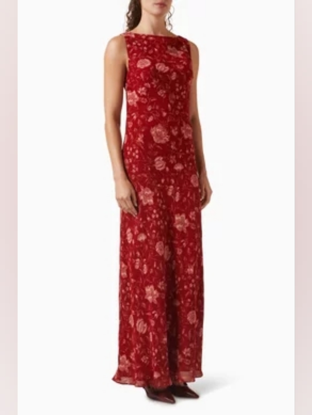 Reformation Prescott Dress in Red Floral Sleeveless Maxi Size Medium - Picture 4 of 11
